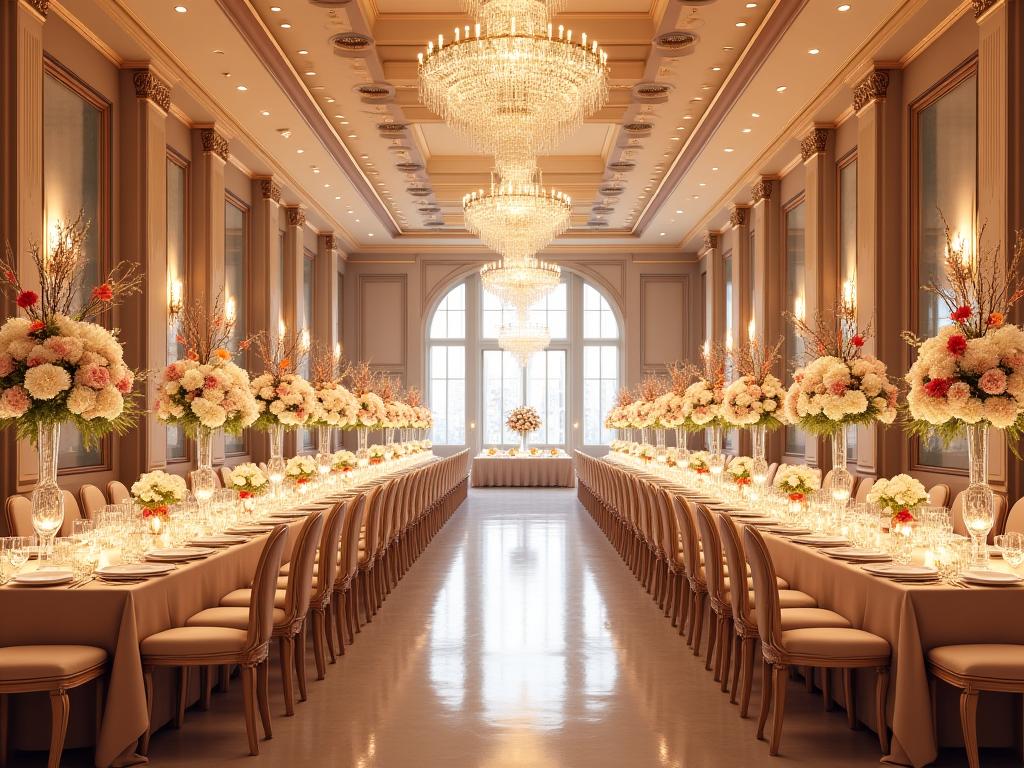 Der prachtvolle Ballsaal Salon Royal, vorbereitet für eine Gala